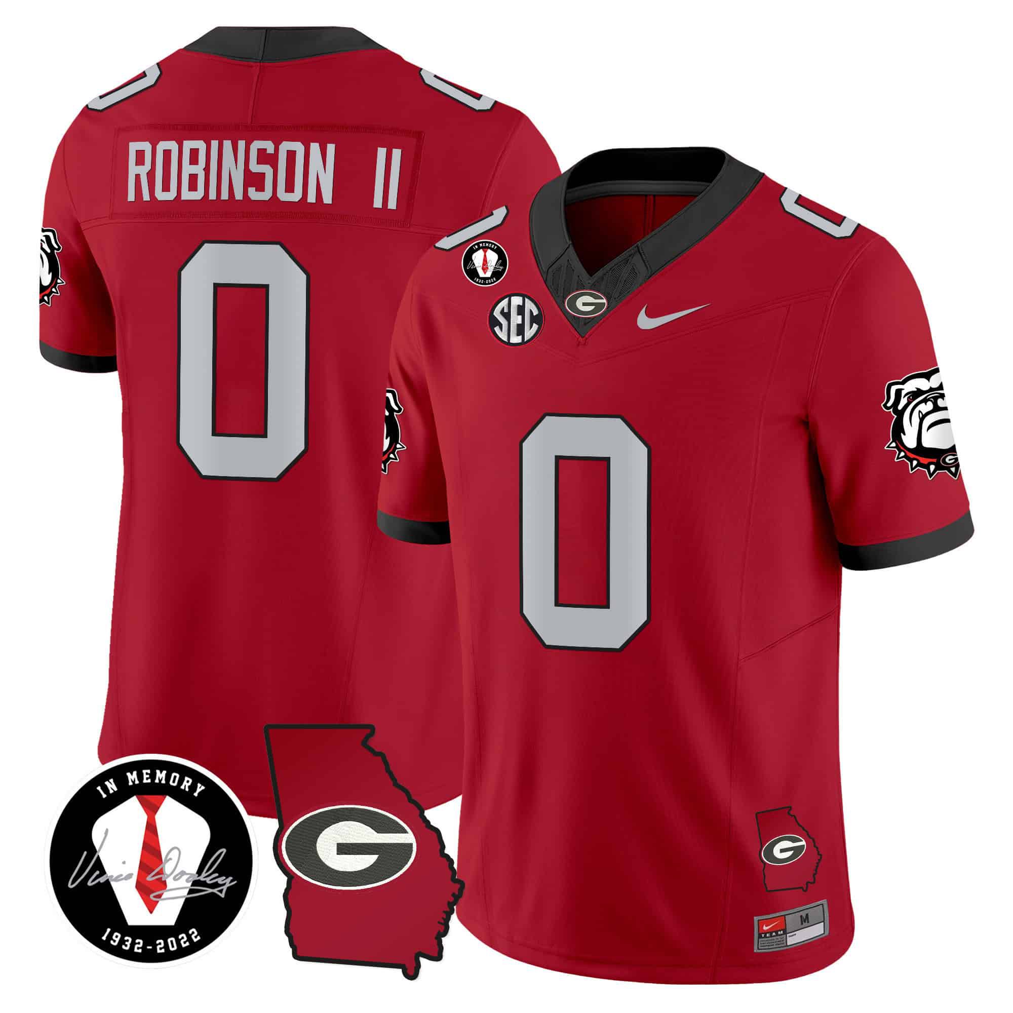 Men Georgia Bulldogs #0 Robinson ii Red 2024 Nike Vapor NCAA Jersey